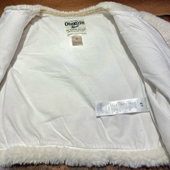 3 for $30 Oshkosh B’Gosh. Faux fur cream colour jacket - Picture 4 of 6